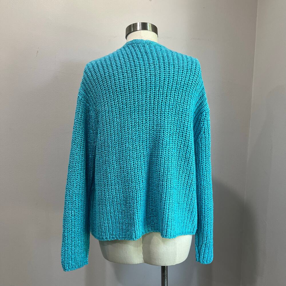Talbots Blue Ribbon Knit Cardigan Lightweight Classic Size L - Picture 3 of 8